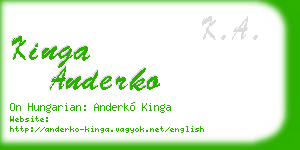 kinga anderko business card
